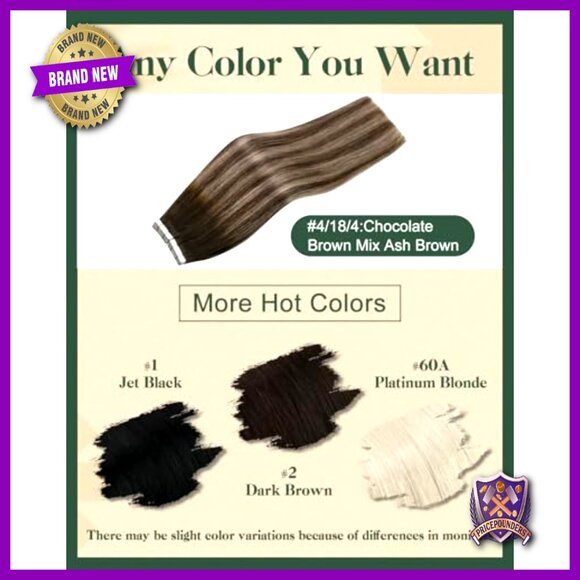Human Hair Tape Extensions 20Pcs 50G Invisible Flat Fit DIY Application